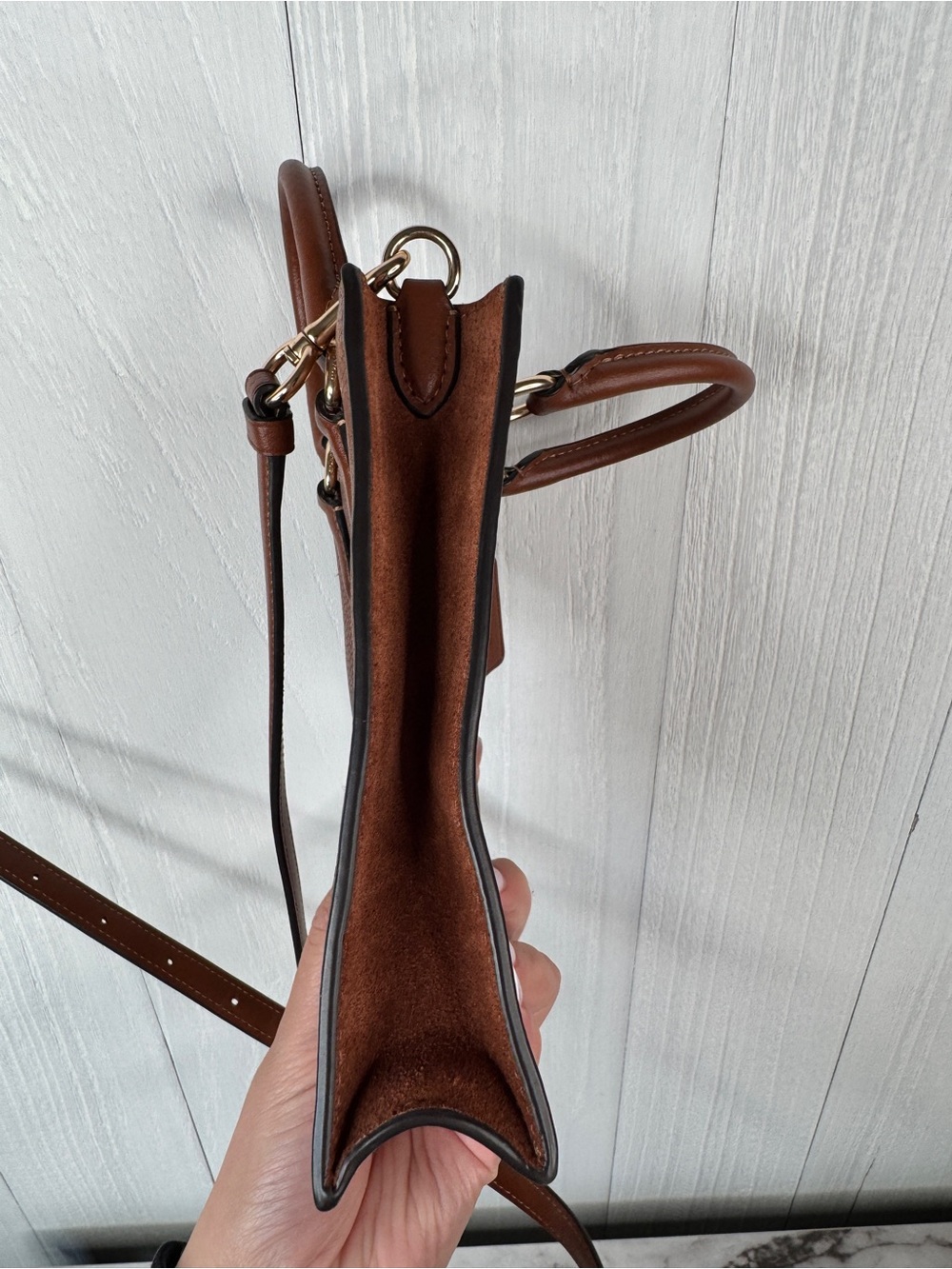 Coach Brown Leather Mini Tote Crossbody - Picture 7 of 12